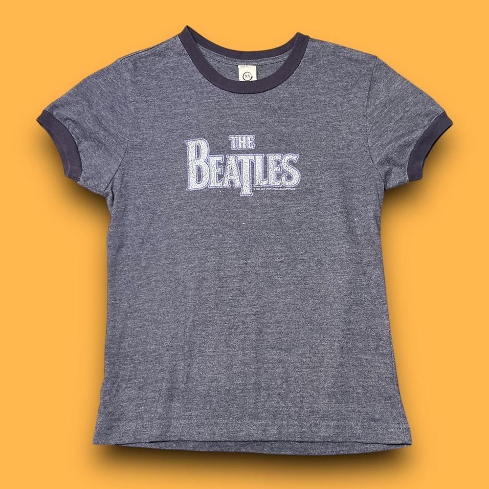 Y2K The Beatles Ringer Baby Tee Size Medium Twee Indie Downtown Girl 2003
